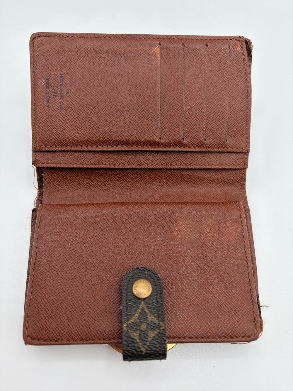 Louis Vuitton Monogram Viennois Kiss-Lock Wallet Monogram Canvas CA0041 Vintage - Picture 8 of 14